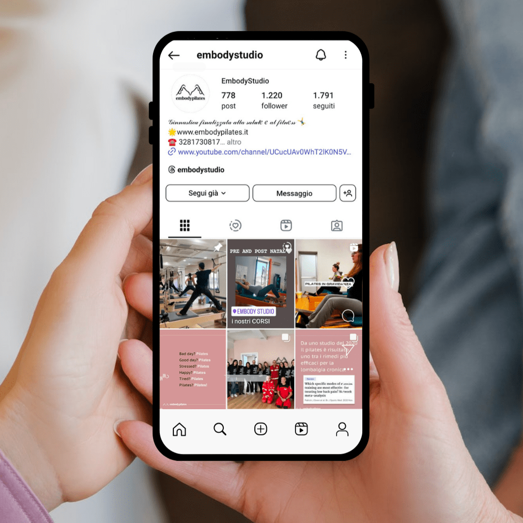 Embody Pilates Studio - Lecce - social media management - instagram - meta - piano editoriale - grafica contenuti - video - reel - visual communication - graphic design - content creation - gestione social media